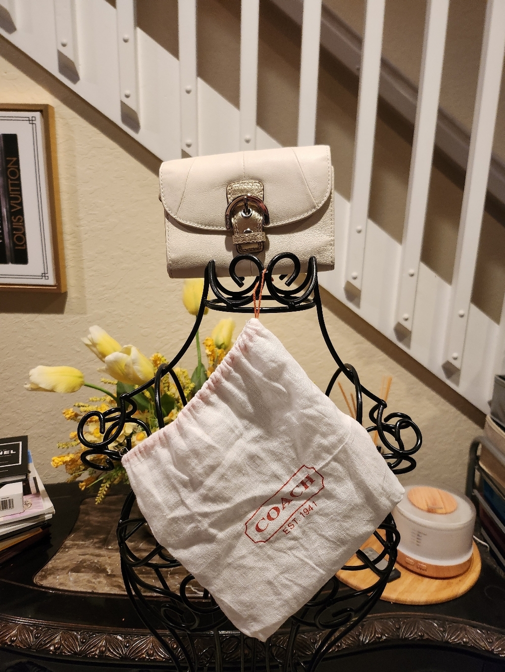 Coach Soho leather buckle envelope wallet with dust bag